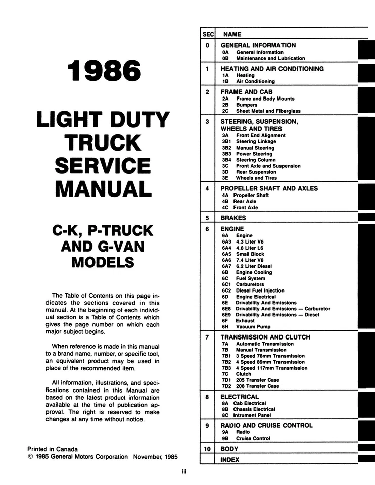 Camión Chevy LD 1986 serie 10-30 manual de taller Foto 2 de 4