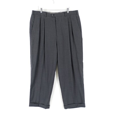 DAMAGED Nordstrom Trabaldo Togna Risalto Super 110s Wool Gray Dress Pants 37/27