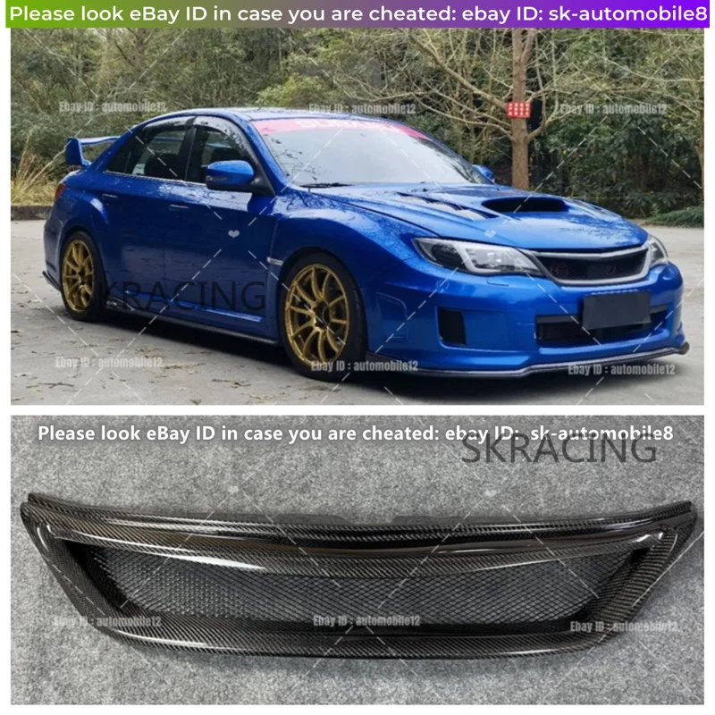 For Subaru Impreza 2011 2012 2013 2014 WRX STI Carbon Fiber Front Bumper Grille