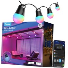 Govee Smart Outdoor String Lights 2 RGBIC Patio Lights with 30 Bulbs 96ft