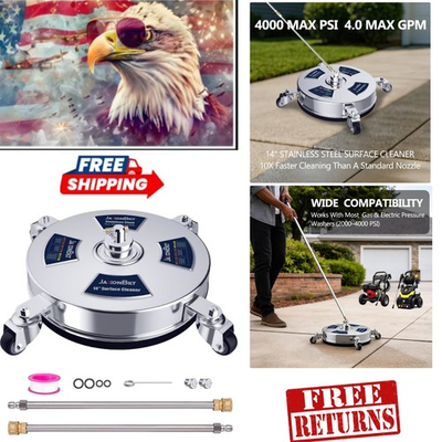 #ad Durable Stainless Steel 14 Inch Pressure Washer Cleaner 4 Casters amp; Extensions $119.97