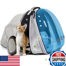 Dual Expandable Cat Backpack Carrier - Polarized Blue, 20 lbs Max