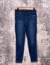 SPANX Jeans Large Womens High Rise Skinny Pull On Dark Wash Stretch Denim