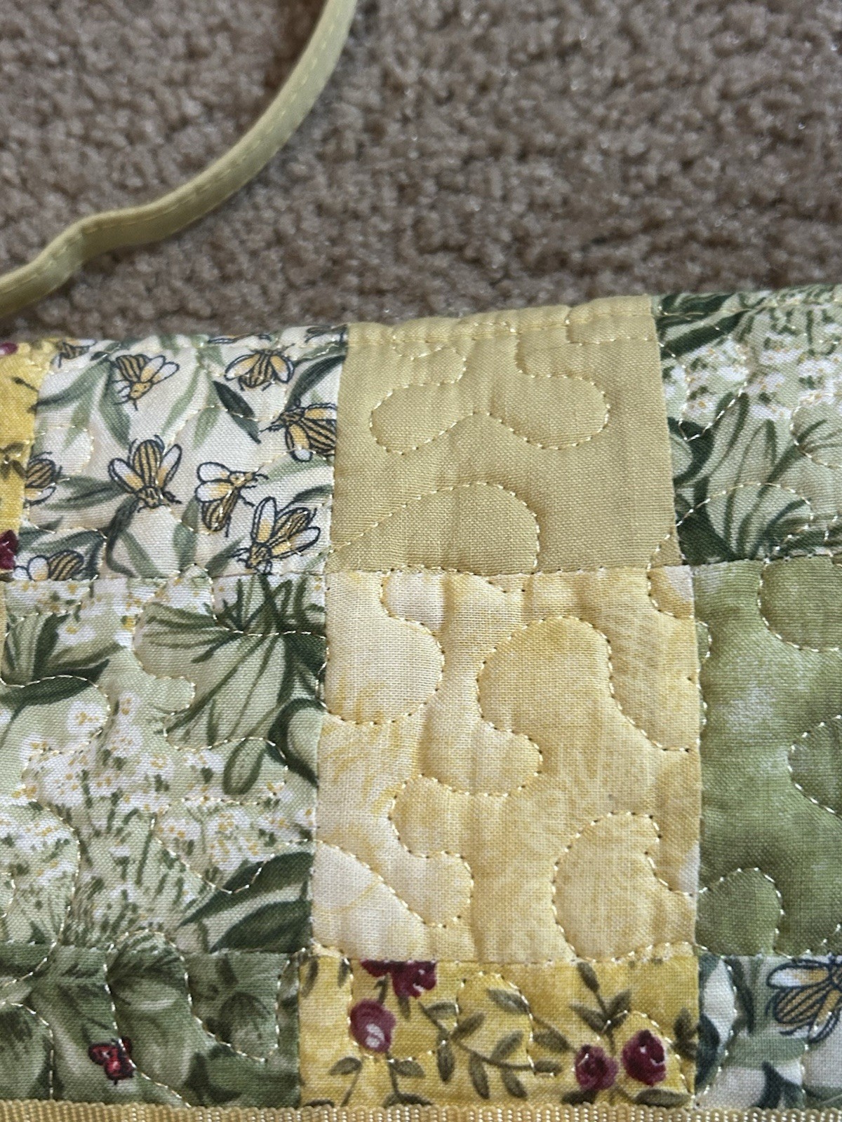 Donna Sharp Quilted Patch Work Yellow Crossbody T… - image 2