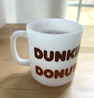 Vintage Dunkin Donuts Glasbake Milk Glass Coffee Mug 1970’s Retro Promo Cup