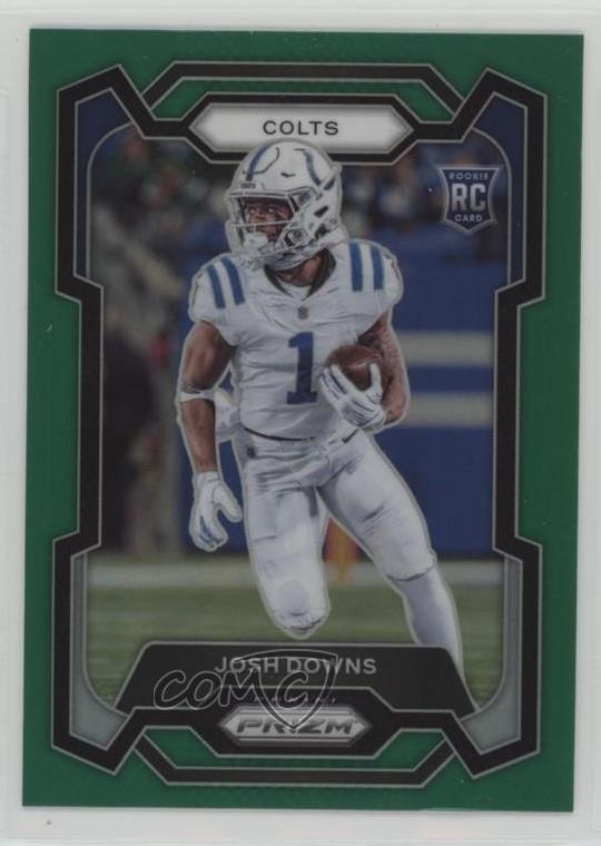 2023 Panini Prizm Rookies Green Prizm Josh Downs #345 Rookie RC