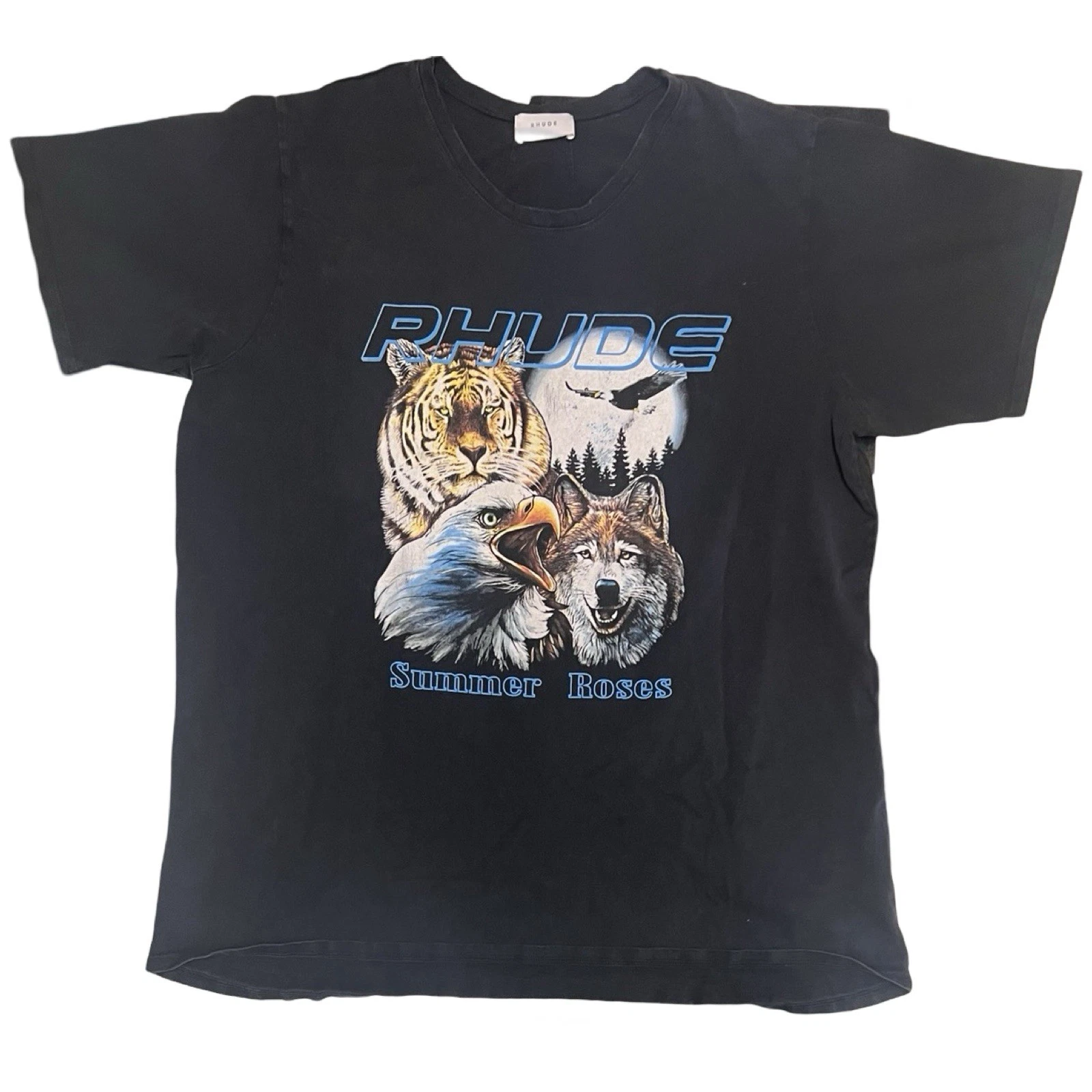 T shirt RHUDE été roses imprimé animal taille XL streetwear suprême