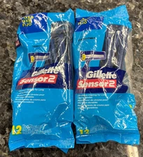 BRAND NEW - (LOT OF 2) Gillette Sensor 2 Disposable Razors - ON SALE !!