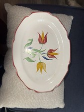 Vintage Sabin Platter Red And Yellow Flowers