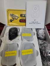 4 Camera Wireless Security System Solar Outdoor WiFi w/ SD Storage