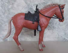 Vintage Louis Marx 9" Chestnut Red Sorrel Poncho Pancho Horse Saddle Bridle
