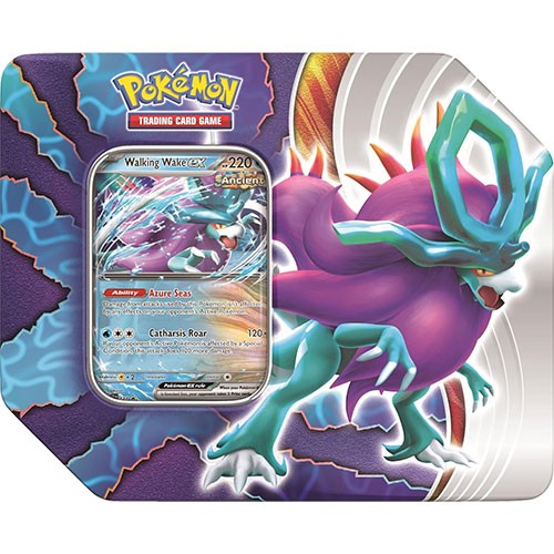 Pokemon 2024 Paradox Clash Collectors Tin - WALKING WAKE EX [1 promo & 5 Packs]