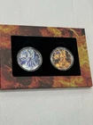 2021 Silver Eagles Fire And Ice 2- 1 oz .999 Fine Silver Icon Exclusive 36/199