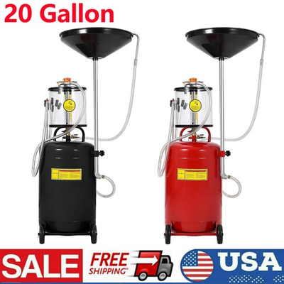 #ad 20 Gallon Oil Drain TankAdjustable 38–63quot;Mobile Waste Oil Drainer With Wheels $180.49