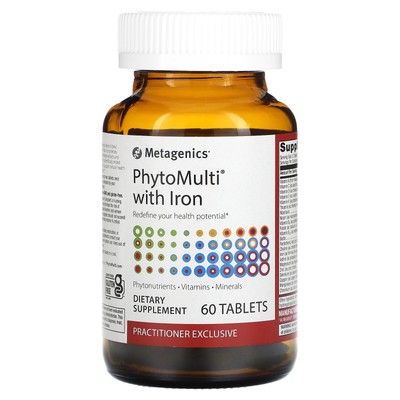 2 X Metagenics, PhytoMulti with Iron, 60 Tablets