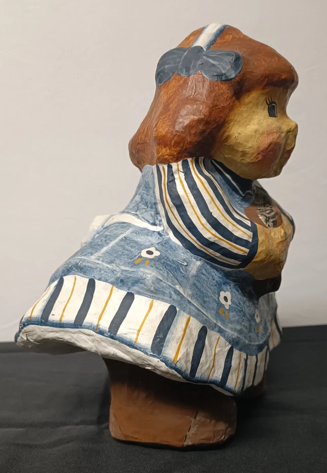 Bambola in cartapesta anni 90 Home Made Vintage 33x26cm Modernariato  - Immagine 4 di 4