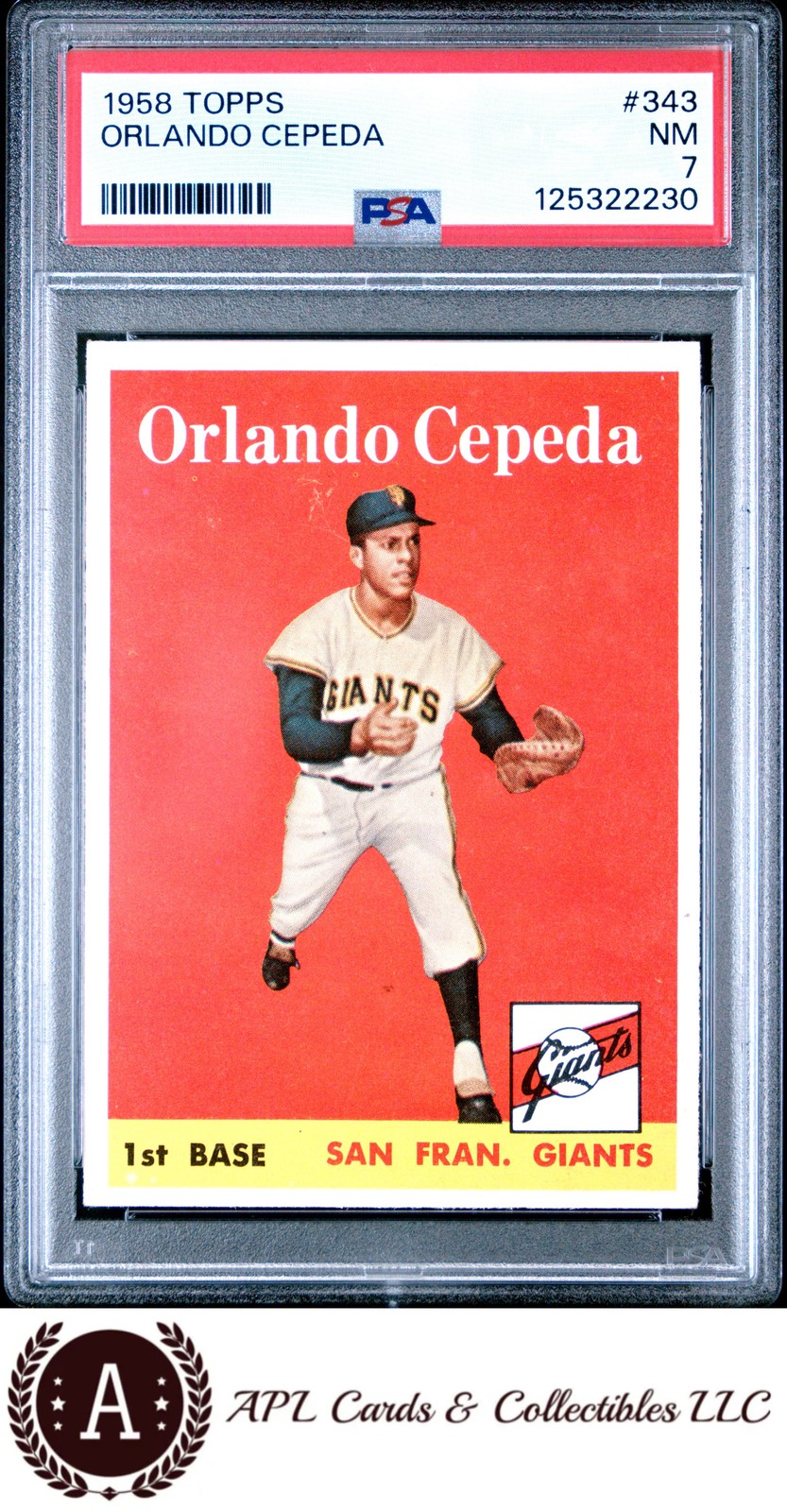 1958 Topps #343 Orlando Cepeda PSA 7