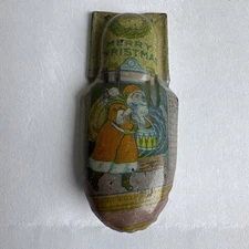 ANTIQUE VICTORIAN SANTA TIN LITHO CLICKER KIRSCHOF COLLECTIBLE RARE