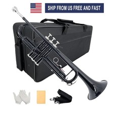 BlackTrumpet Brass Standard Bb Wind Instruments with Hard Case for Beginners