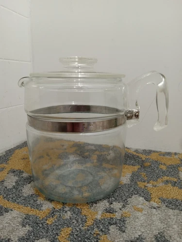 Vintage Pyrex 7759-B Flameware Glass Percolator Coffee Pot & Lid Only 9 Cup