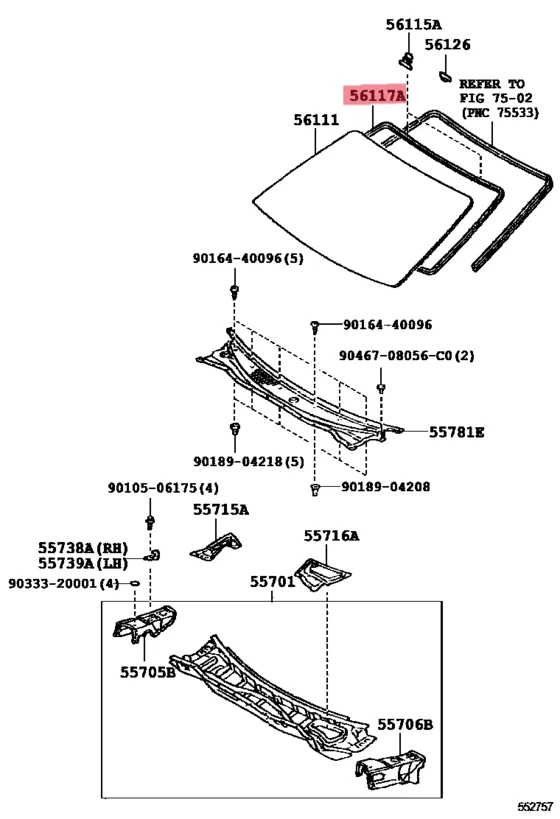 TOYOTA GENUINO MR2 89-99 SW20 SW21 MK4 SUPRA Parabrisas Delantero Césped Dama Sello OEM Foto 2 de 2