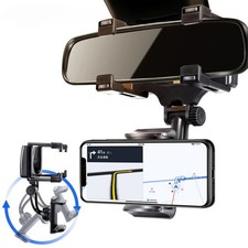 Rearview Mirror Phone Holder for Car Free Rotation Adjustment Phone Mount Stable