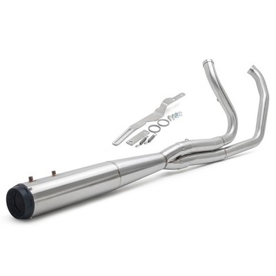 4in. Full Length 2 into 1 Brushed Exhaust Pipe for Harley M8 Touring Glide 17-25