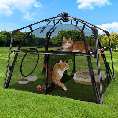 Extra Large Catio Outdoor Cat Enclosure 2-Tier Cat Tent for Patio
