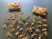 Set Of 39 WWII Plastic Soldiers And Two Tanks
