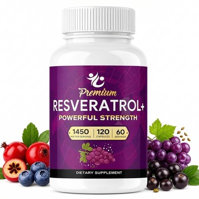 Resveratrol-Kapseln für Zellgesundheit und tägliche Vitalität,30 120 vegane Kaps