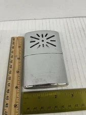 Vintage Chrome Catalytic Hand Warmer Silver Metal Pocket Heater W/cap