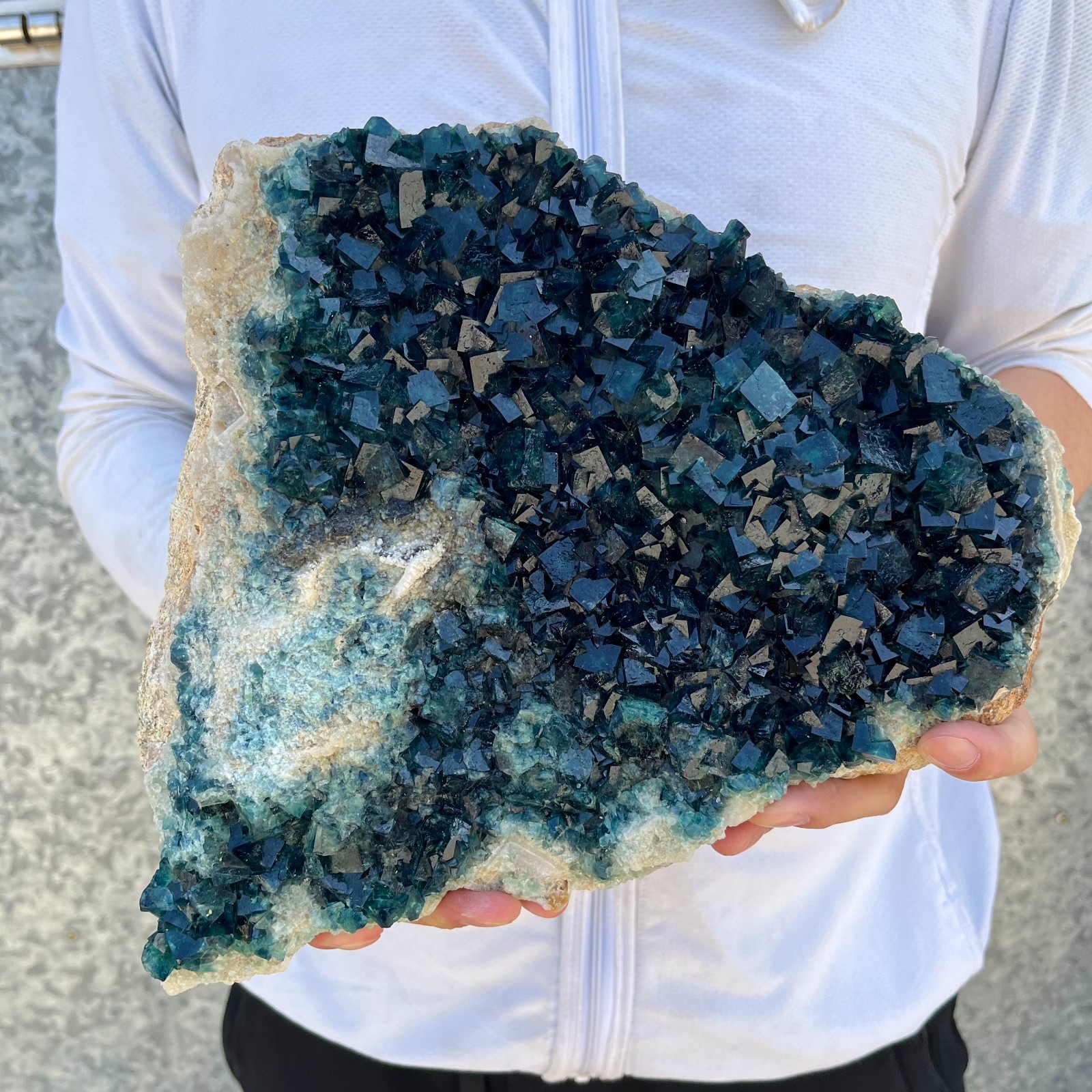 10.2lb NATURAL Green Cube FLUORITE Quartz Crystal Cluster Mineral Specimen