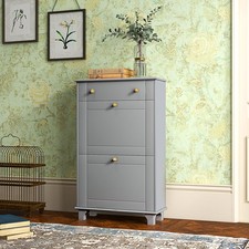 Shoe Storage Cabinet with 2 Flip Drawers Adjustable Shelves