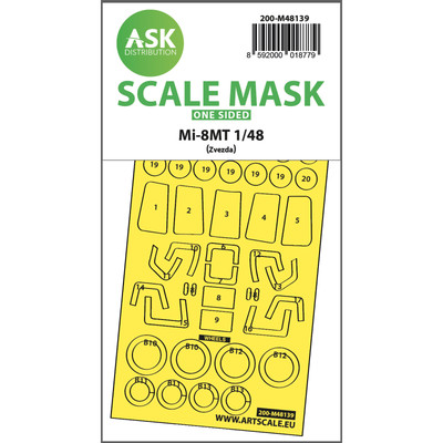 ASK ART SCALE KIT M48139 MASK MIL MI-8MT ONE-SIDE EXPRESS FIT FOR ZVEZDA 1/48