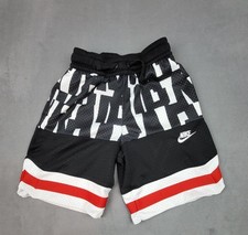 Nike Dri-FIT Icon Basketball Shorts Boys Medium Red Black White Polyester Draw