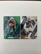 2025 Mosaic Stefon Diggs & Kyle Dugger GREEN Holo Prizm Cards. Patriots