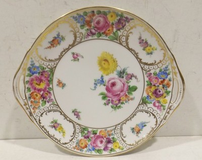 Dresden Saxe Peint à la Main Porcelaine Assiette Dm. 25,5cm Palais Royal Habana