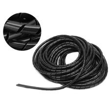 10M Spiral Wire Wrap Cord Flexible Cable Organizer Management Black Φ8mm For