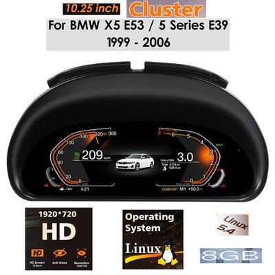 Digitaler Tacho 10,25'' Kombiinstrument Für BMW E39 5er & X5 E53 99-06 Plug&Play