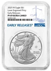 2025-W Proof $1 American Silver Eagle Laser Beam Privy NGC PF69UC Early