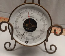 VINTAGE AIRGUIDE Barometer Compensated BRASS Instrument ~ USA with glass damage
