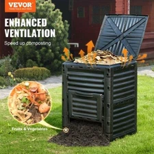 Garden Compost Bin 80 Gal BPA Free Composter Large Capacity Outdoor