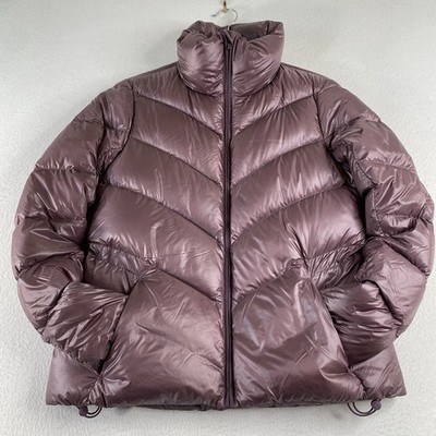 ATHLETA Lofty Down Puffer Jacket Womens XX Small Volcanic Violet Purple Full Zip