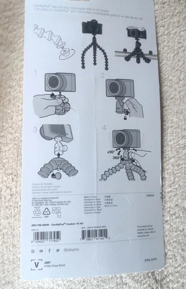 Brand New JOBY GorillaPod 1K Custom Tripod with Ball Head Kit  - Image 4 of 4