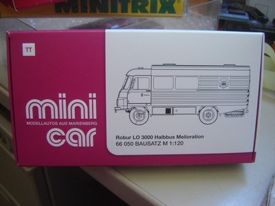 Auhagen Mini Car TT 66050 Robur LO3000 Halbbus  Bausatz ''Neu''(498)