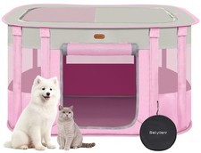 Foldable Pet Playpen - Cat  Puppy Playpen, Travel Dog Crate with Carrying Ca...