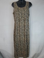 J.Crew Dress Women's Size Medium Leopard Print Sleeveless Fitted Side Slits