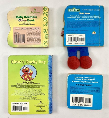 4 Sesame Street Board Books Baby Kermit’s Color Book Ernie Runs with Legs & More - Picture 2 of 21