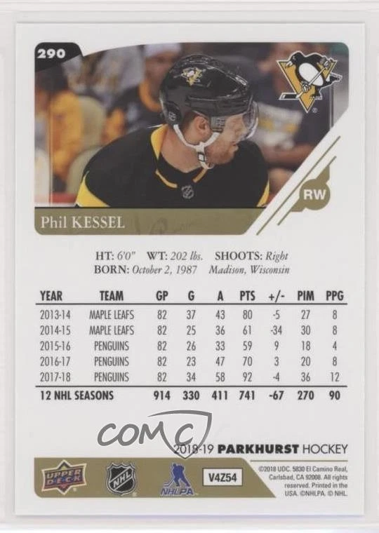 2018-19 Upper Deck Parkhurst Gold Phil Kessel #290 - Image 2 of 2