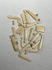 33 Pc Handmade Bone Beads Variety Of Shapes And Sizes; See Pics For Details